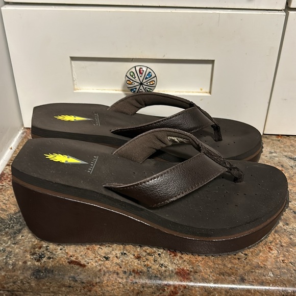 Platform Wedge Sandals by Volatile in Brown - Picture 3 of 11